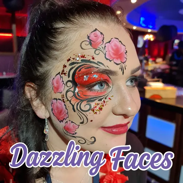 Flower face paint design