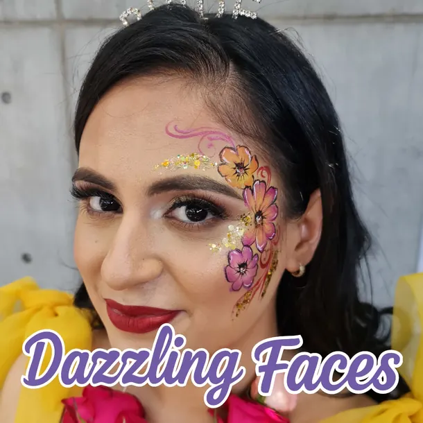 Flower face paint design