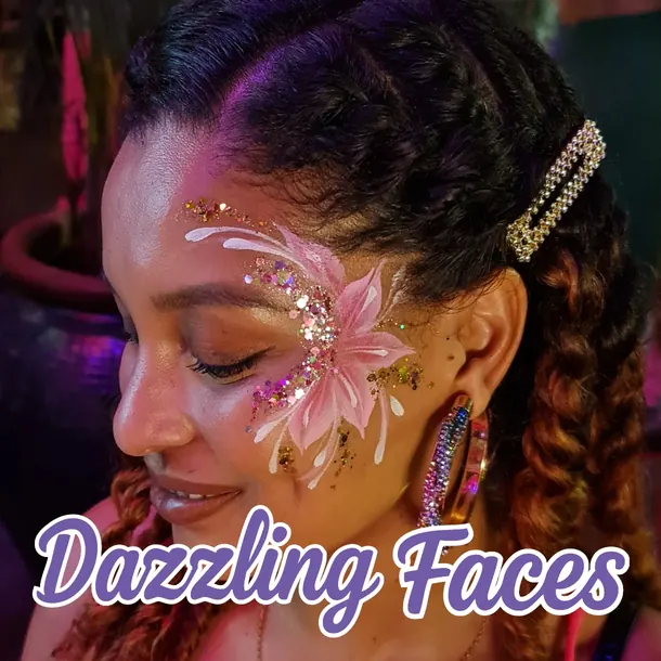 Flower face paint design