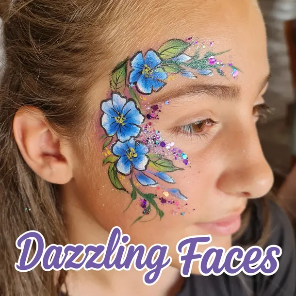 Flower face paint design