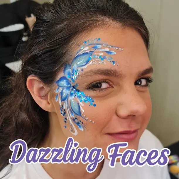 Flower face paint design