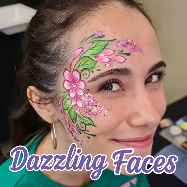Flower face paint design