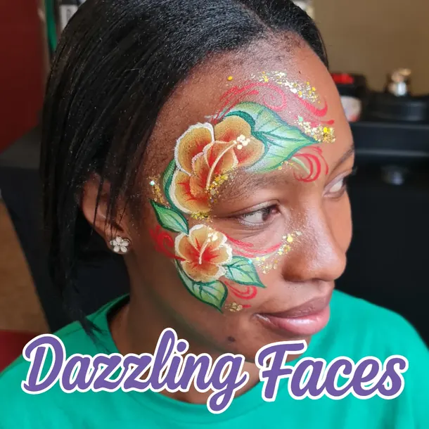 Flower face paint design