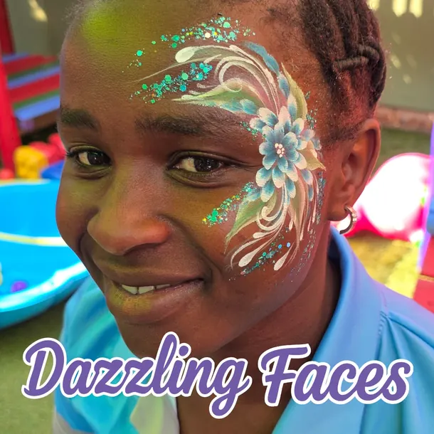 Flower face paint design