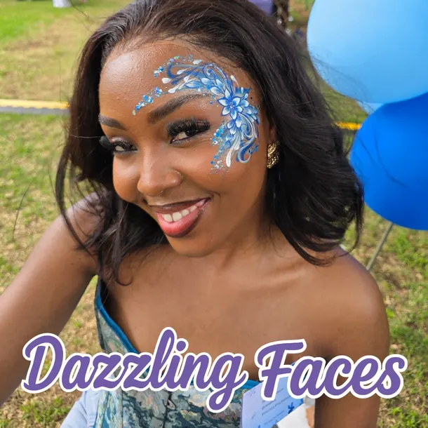 Flower face paint design
