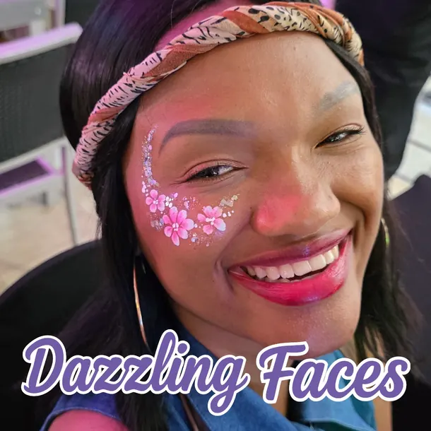 Flower face paint design