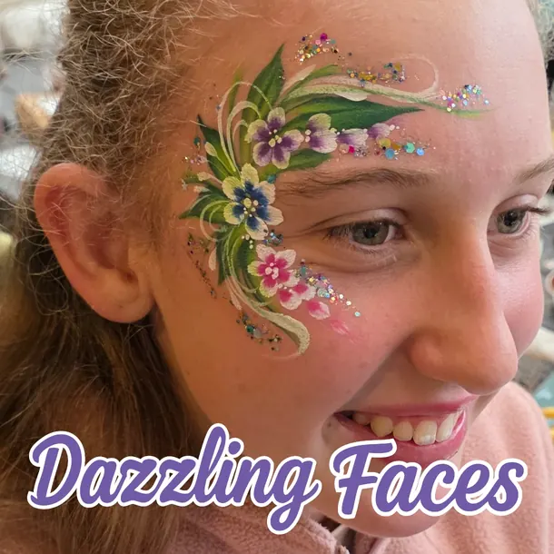 Flower face paint design
