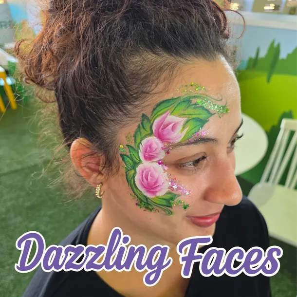 Flower face paint design