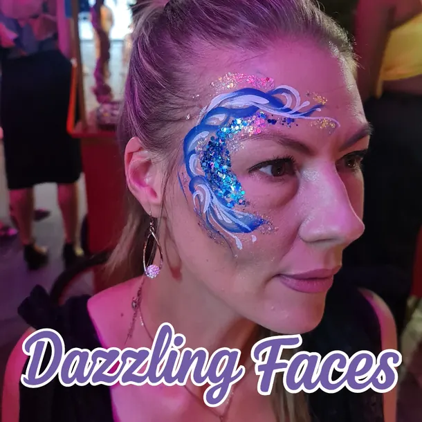 Festival sparkle face paint design
