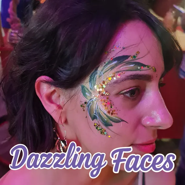 Festival sparkle face paint design