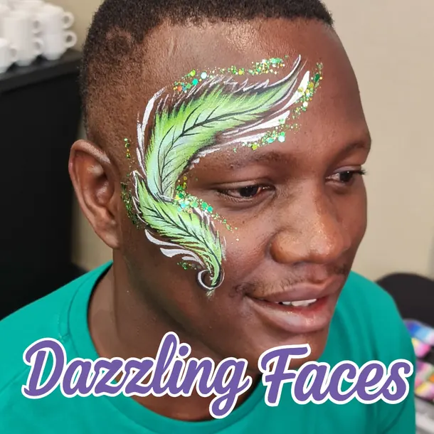 Festival sparkle face paint design