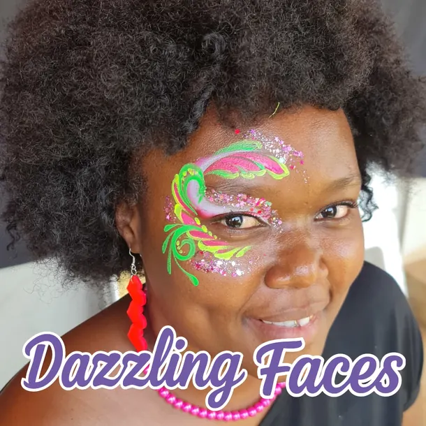 Festival sparkle face paint design