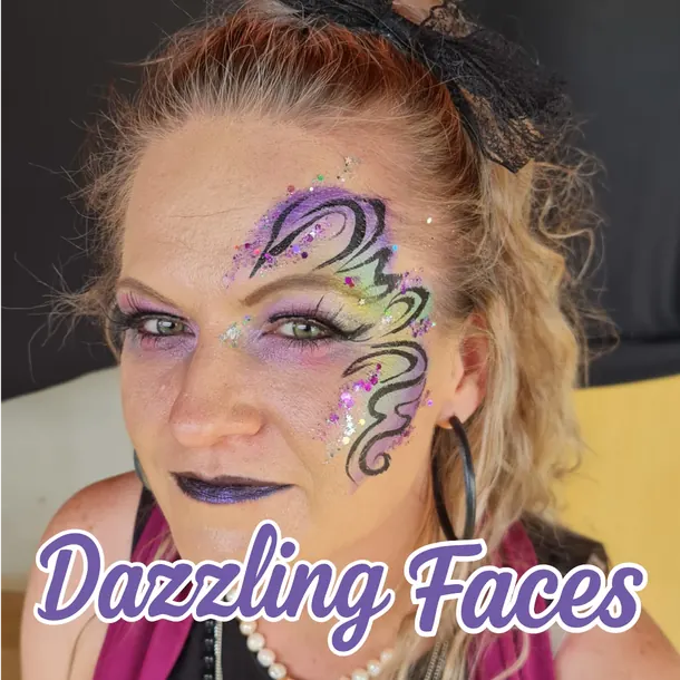 Festival sparkle face paint design