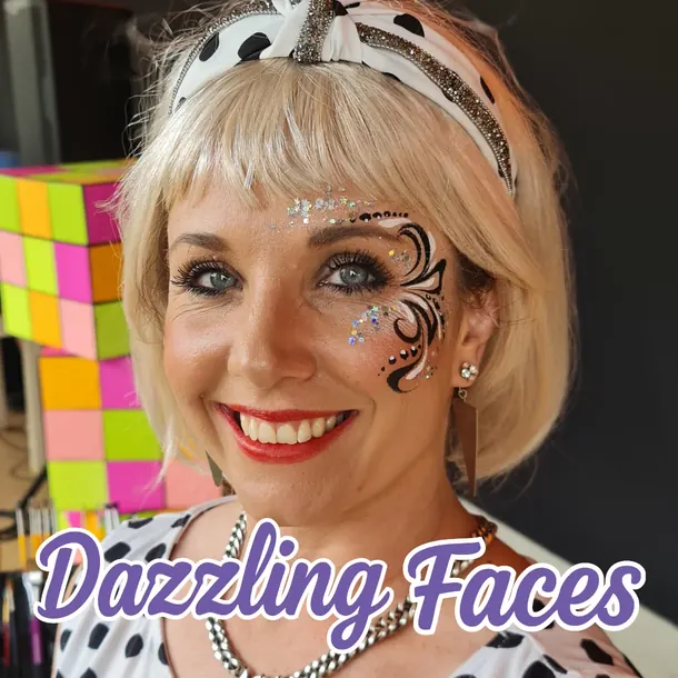 Festival sparkle face paint design