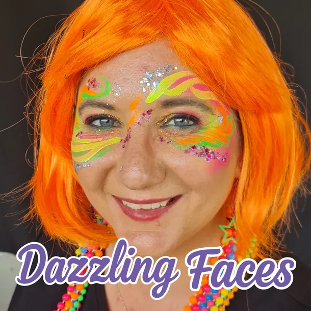 Festival sparkle face paint design