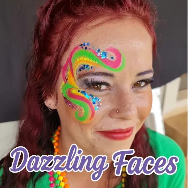 Festival sparkle face paint design