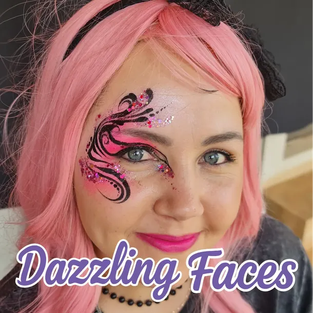 Festival sparkle face paint design