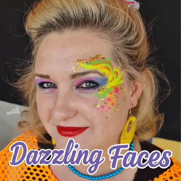 Festival sparkle face paint design