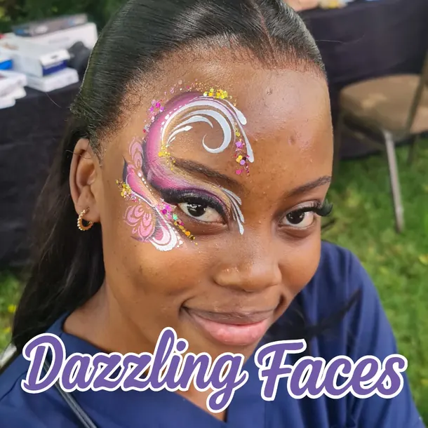 Festival sparkle face paint design