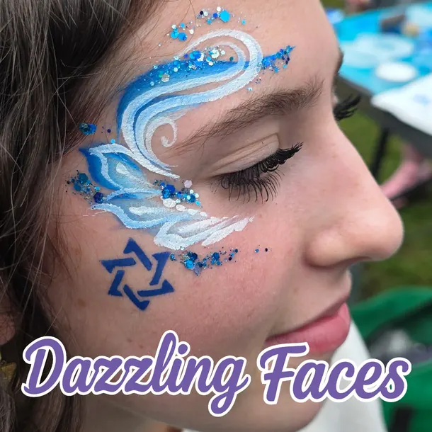 Festival sparkle face paint design