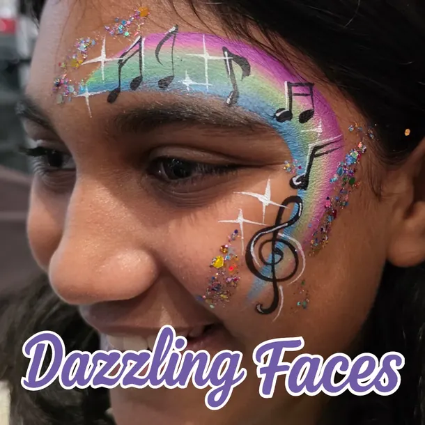 Festival sparkle face paint design