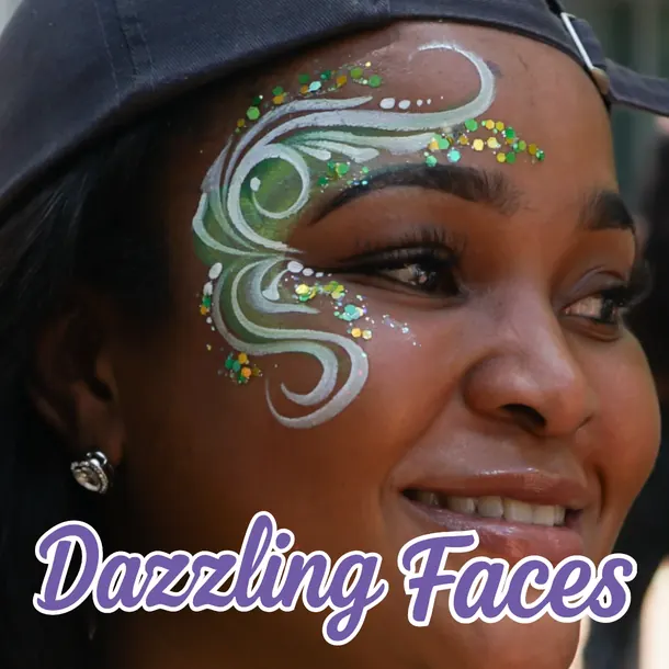 Festival sparkle face paint design