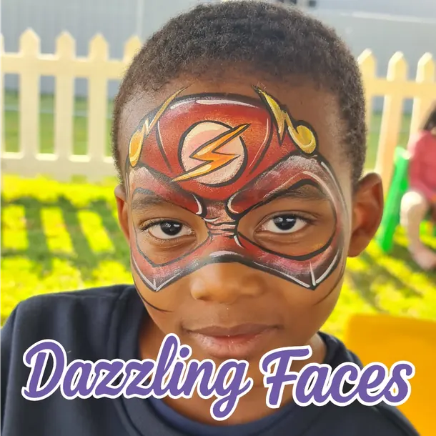 Superhero face paint design