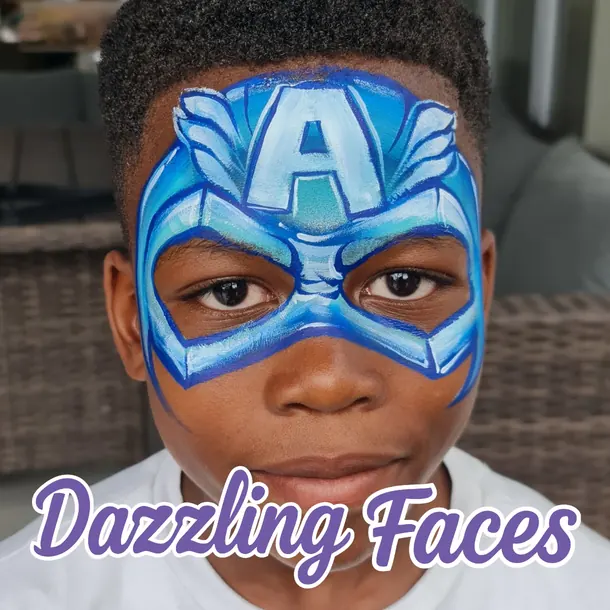 Superhero face paint design