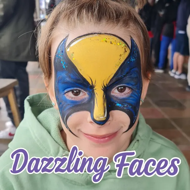 Superhero face paint design