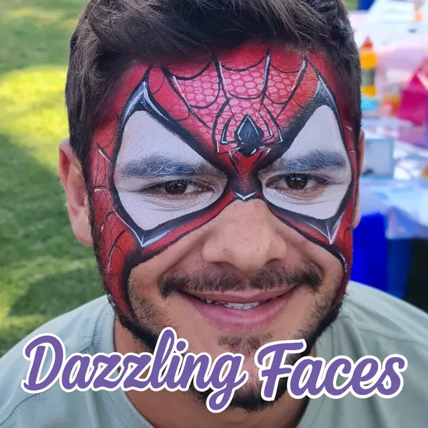 Superhero face paint design