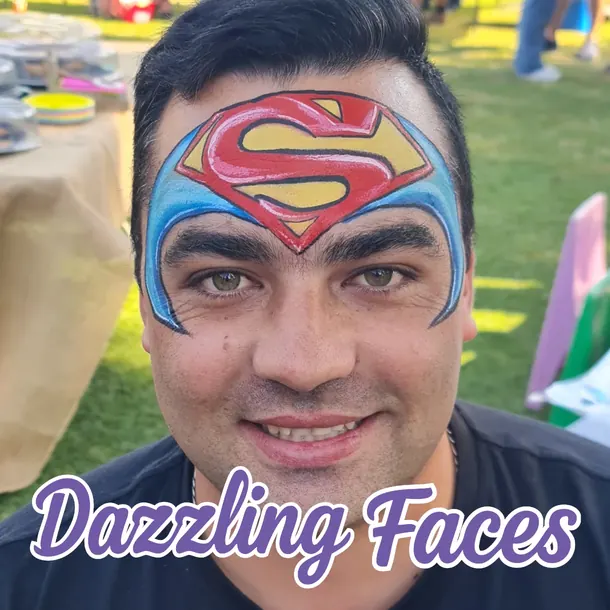 Superhero face paint design