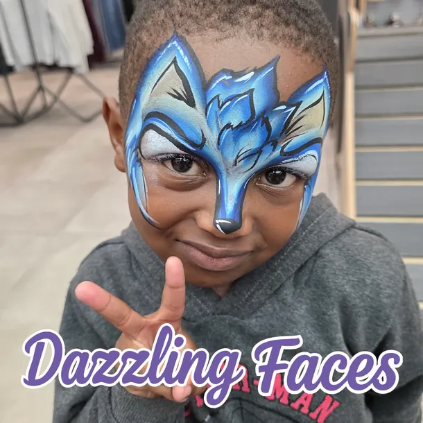 Superhero face paint design