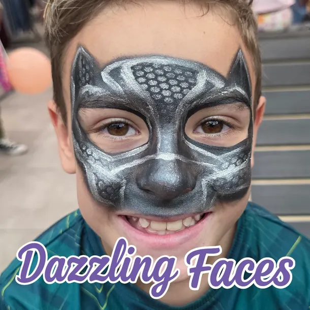 Superhero face paint design