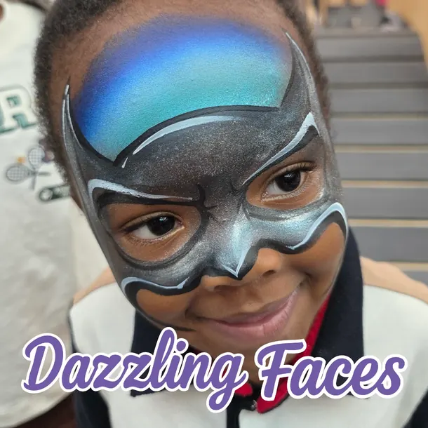 Superhero face paint design