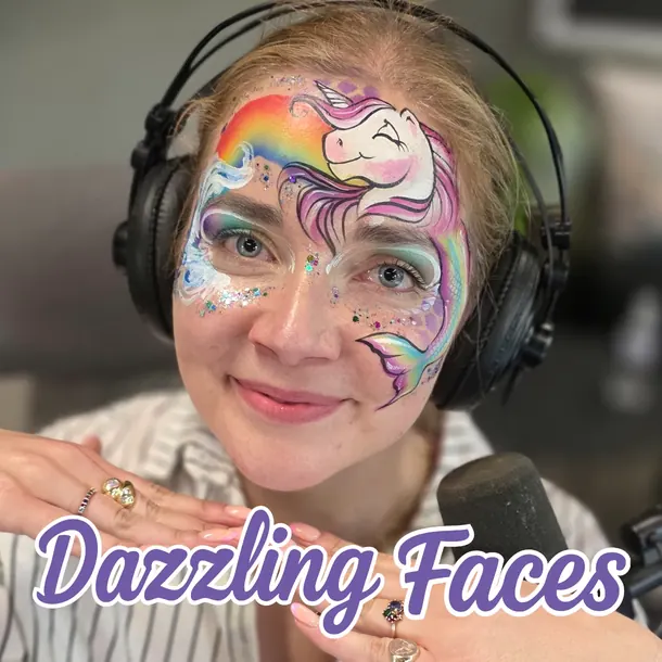 Unicorn and rainbow face paint design