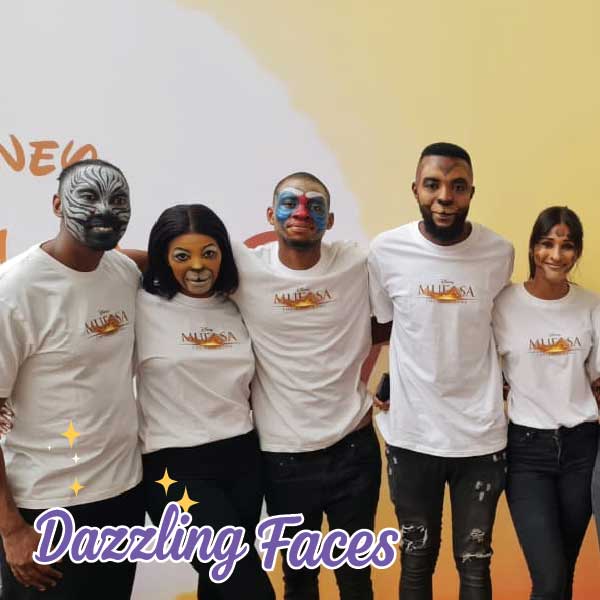 Animal face painting at the Lion King: Mufasa premiere