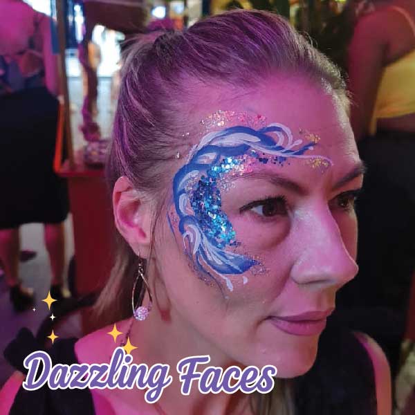 Adult face painting at Mamasamba restaurant